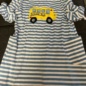 School bus dress with ruffles and pockets. EUC.